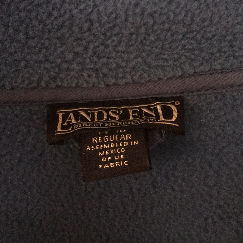 Land’s End large Blue Fleece Zip-Up Jacket - Picture 2 of 7